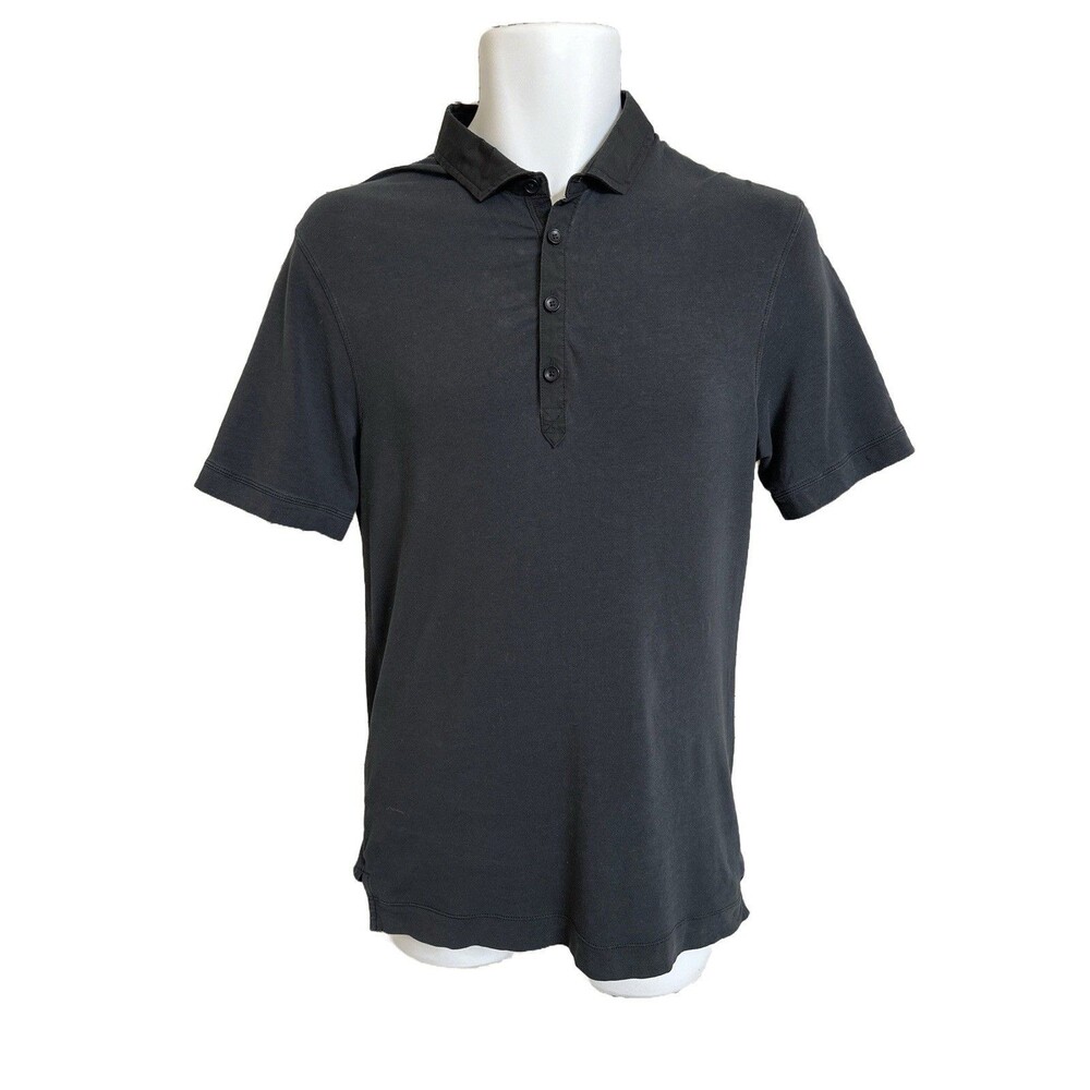 Lululemon Men's S Black Polo Shirt Small Short Sleeve Button Down Collar